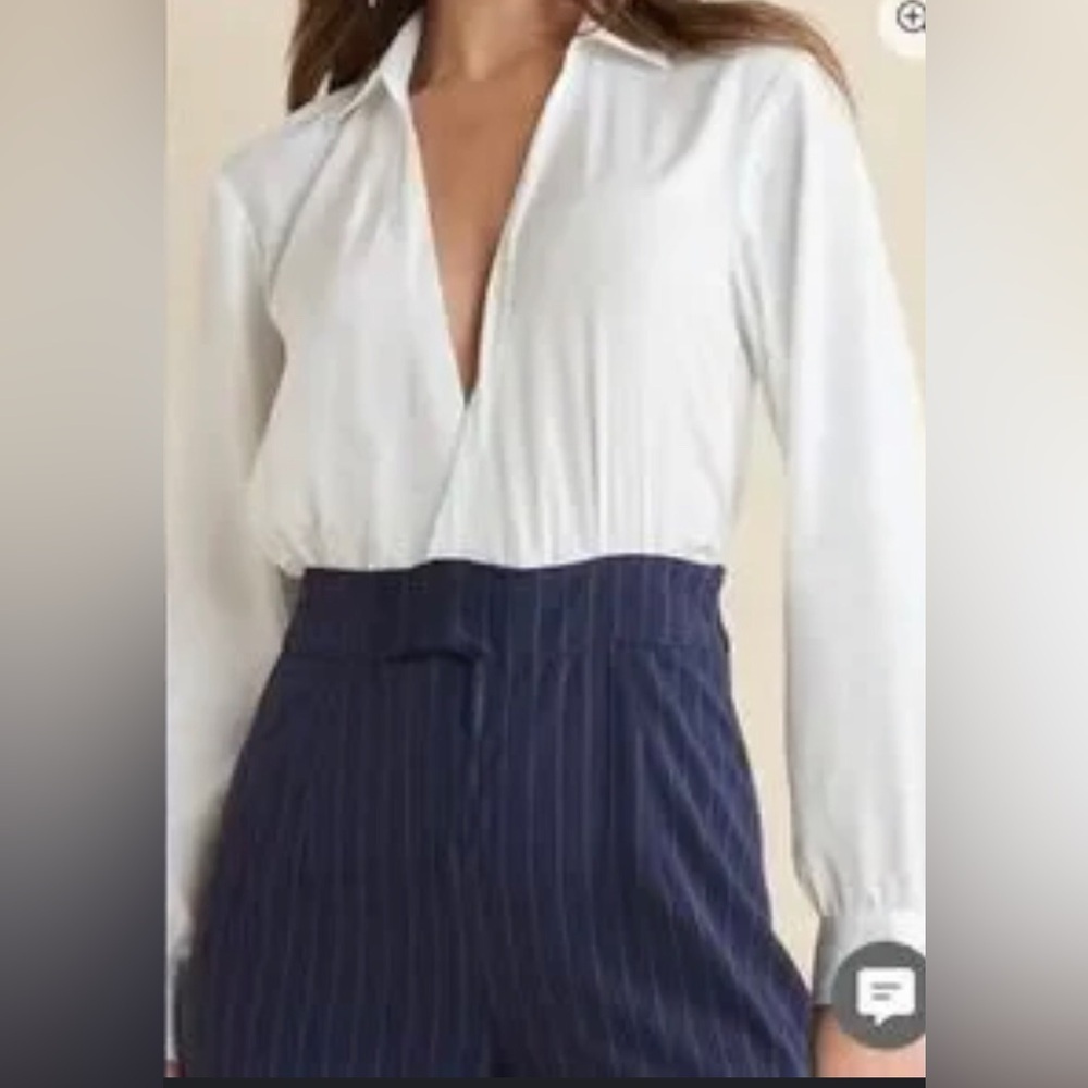 Blue and White Pinstripe Jumpsuit - Picture 11 of 16